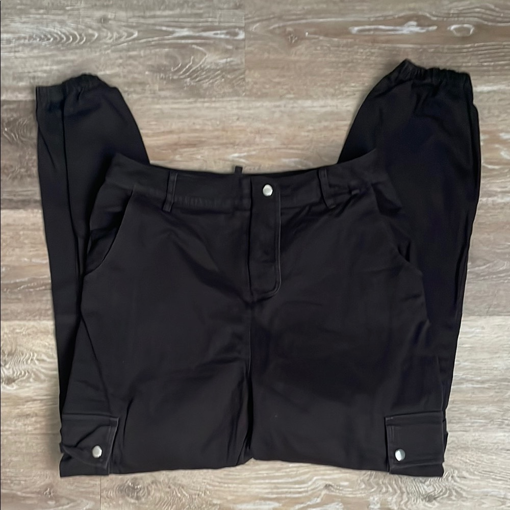 White Fox Black Cargo Pants